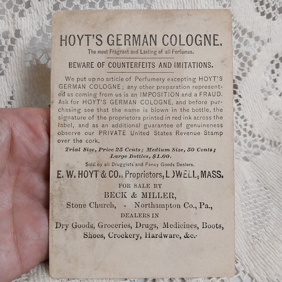 Antique 1890s Victorian Trade Cards Hoyt's German Cologne (2) - Picture 5 of 5